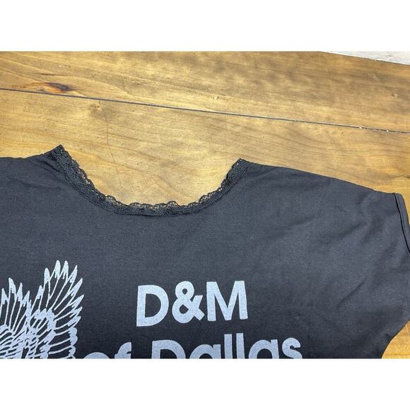 Vtg Harley Davidson 3D Emblem Womens V-Neck Lace Biker Crop Shirt Size Small - Picture 9 of 9